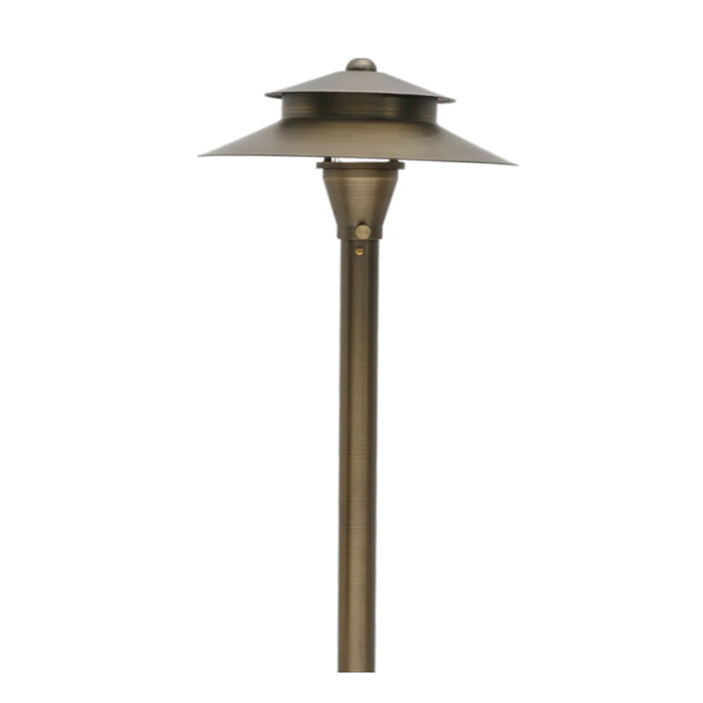 Path Light Solid Brass 8.4 in Hat Antique Bronze Finish