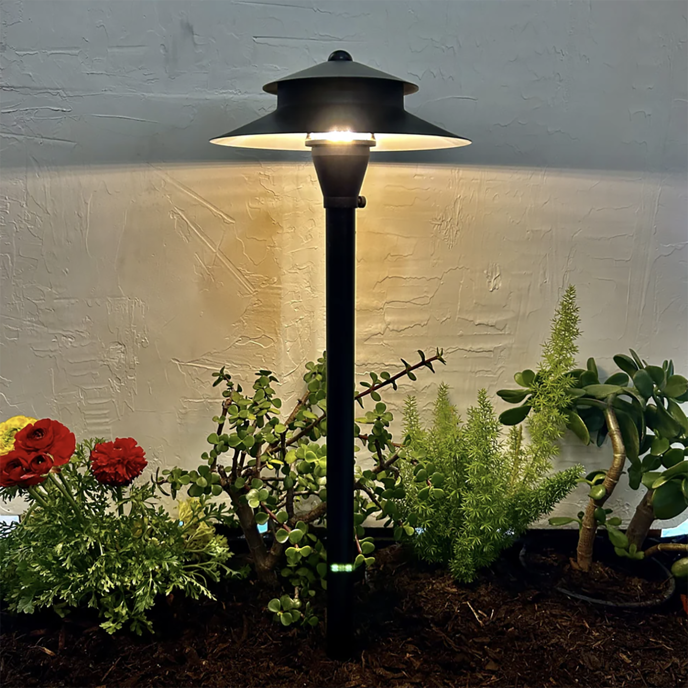 Path Light Solid Brass 8.4 in Hat Black Finish