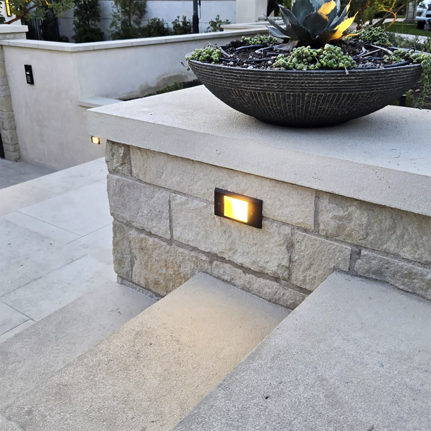 Petite Solid Brass Step Light Natural Bronze 21
