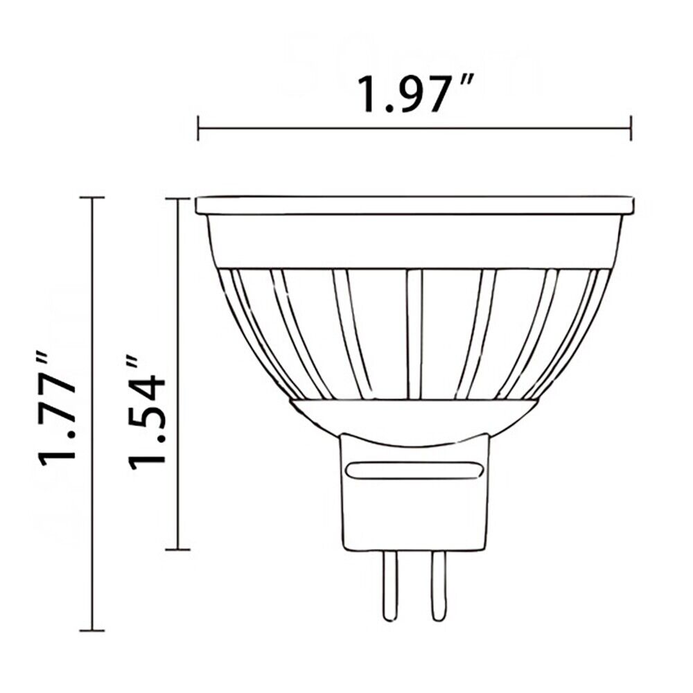 MR16 Base Dimmable 5W Aluminum Body for Dump Locations Warm White 2700K Led Bulb