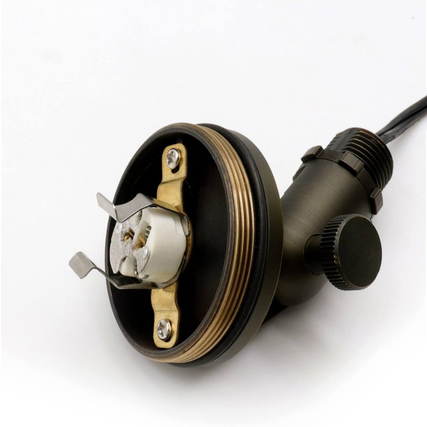 Outdoor Spotlight Solid Brass with Adjustable Shroud