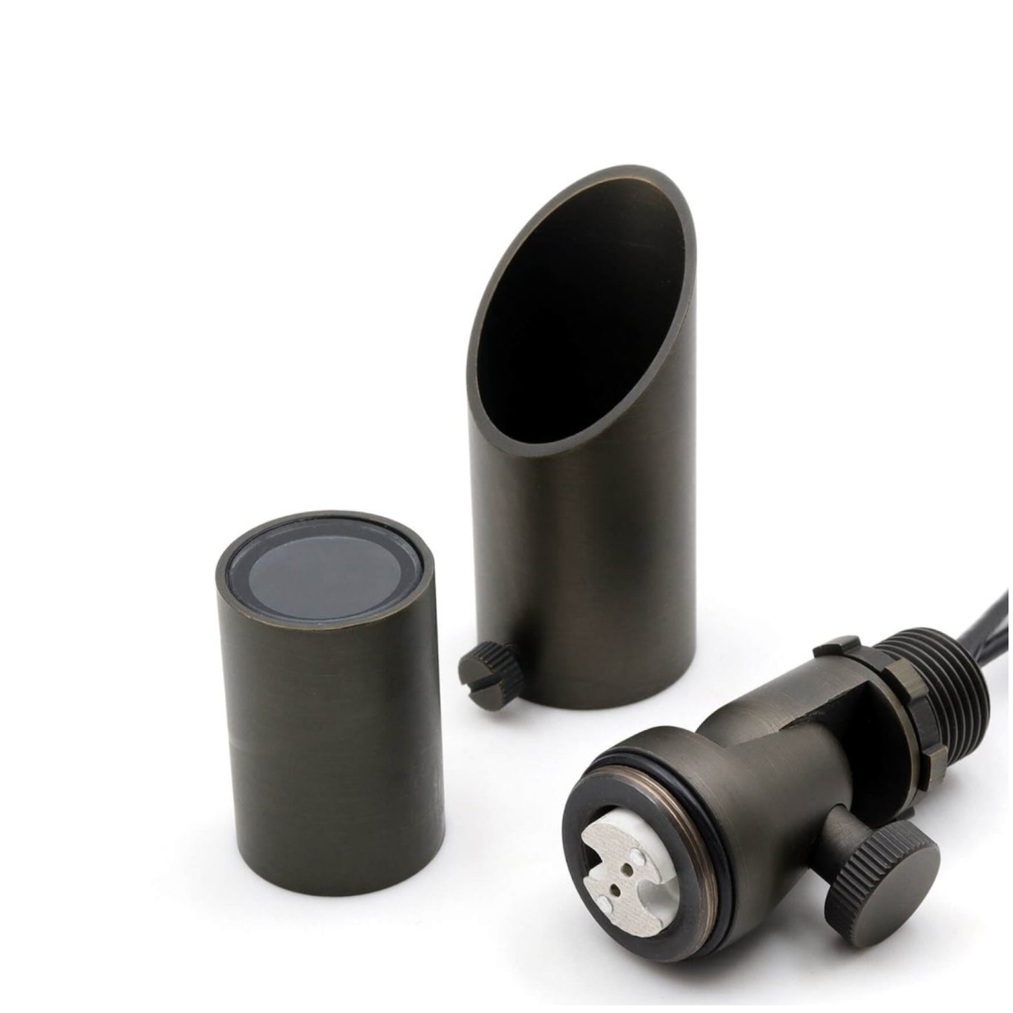 Outdoor Mini Spot Light Die Cast Brass Matte Bronze Finish MR8 Socket