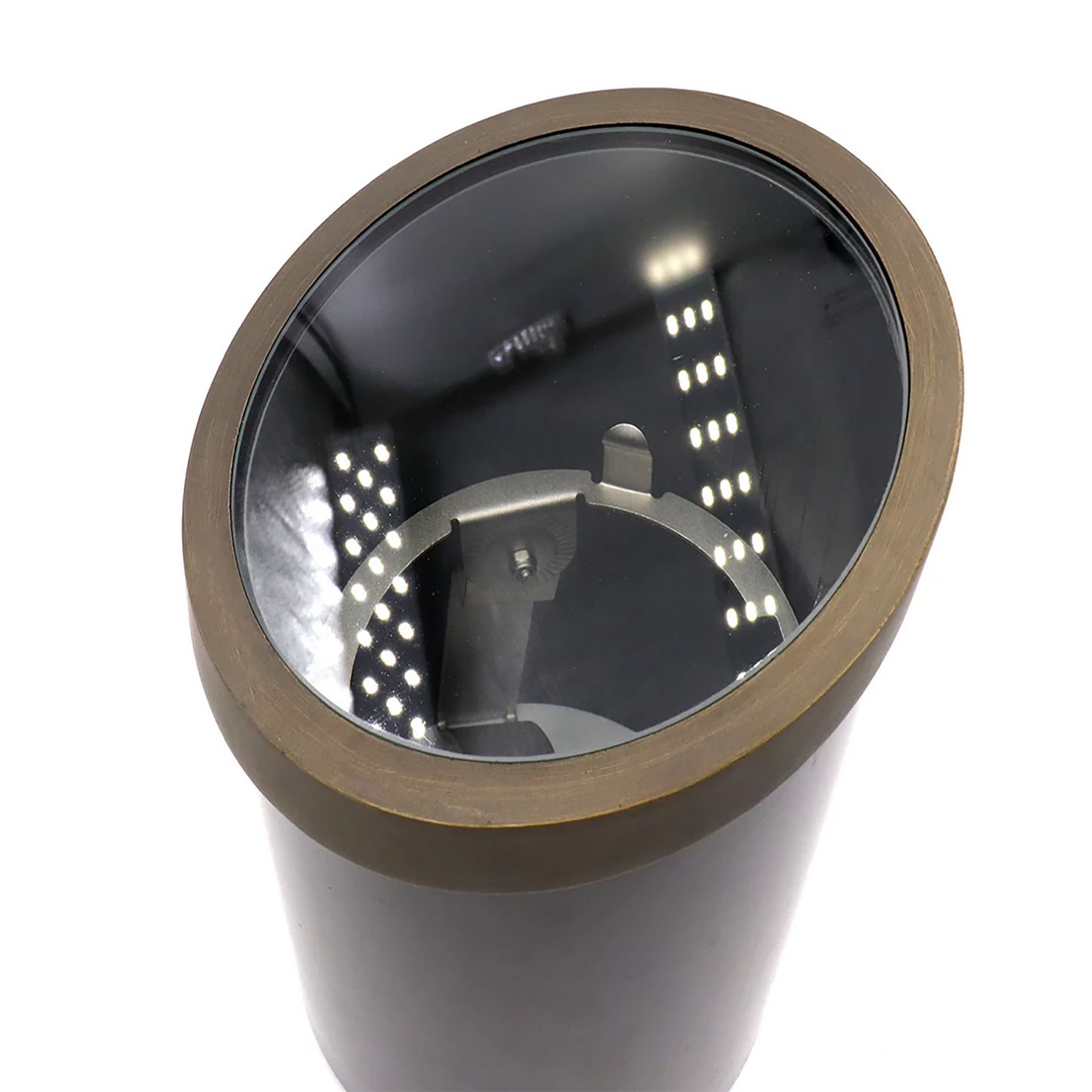 In-Ground Well Light PVC & Solid Brass Bevel Top 06B