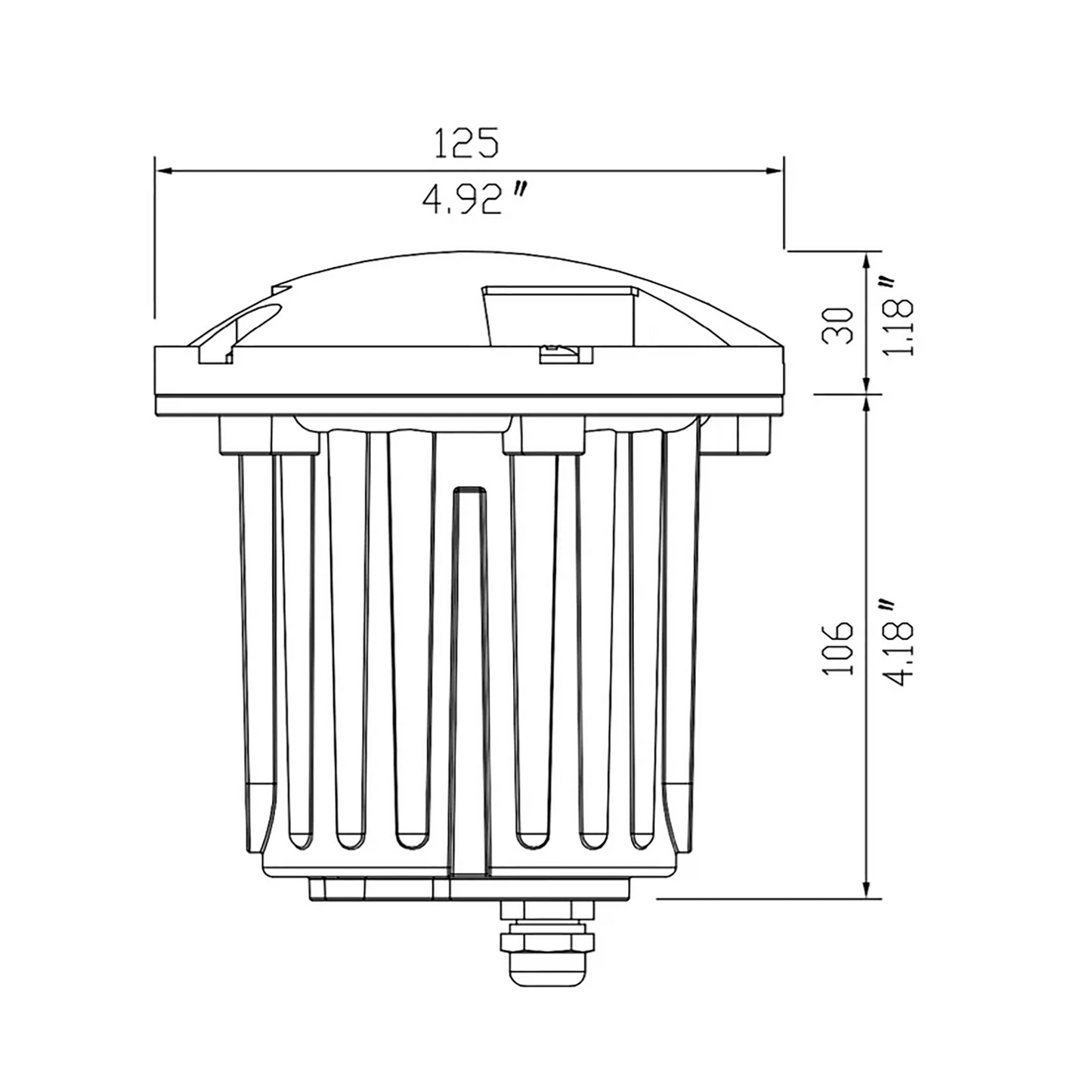 In-Ground Well Light PVC and Solid Brass Round Shape 22B