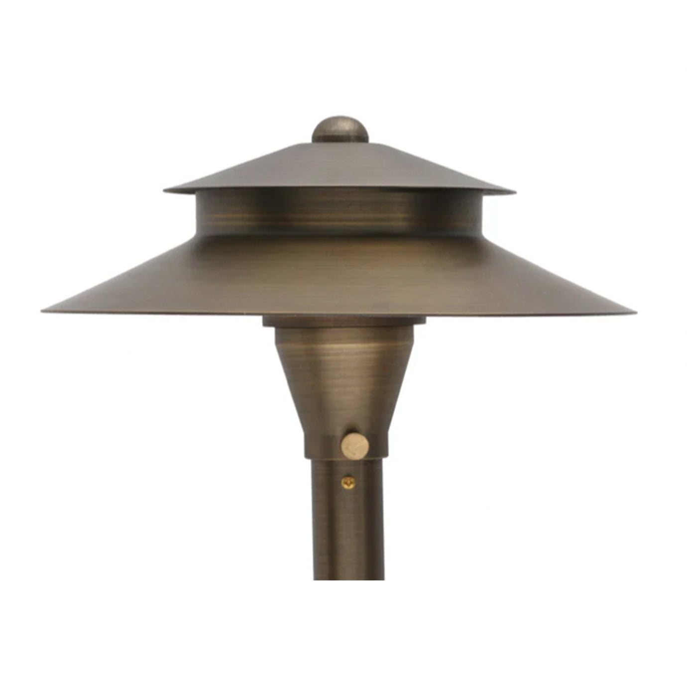 Path Light Solid Brass 8.4 in Hat Antique Bronze Finish