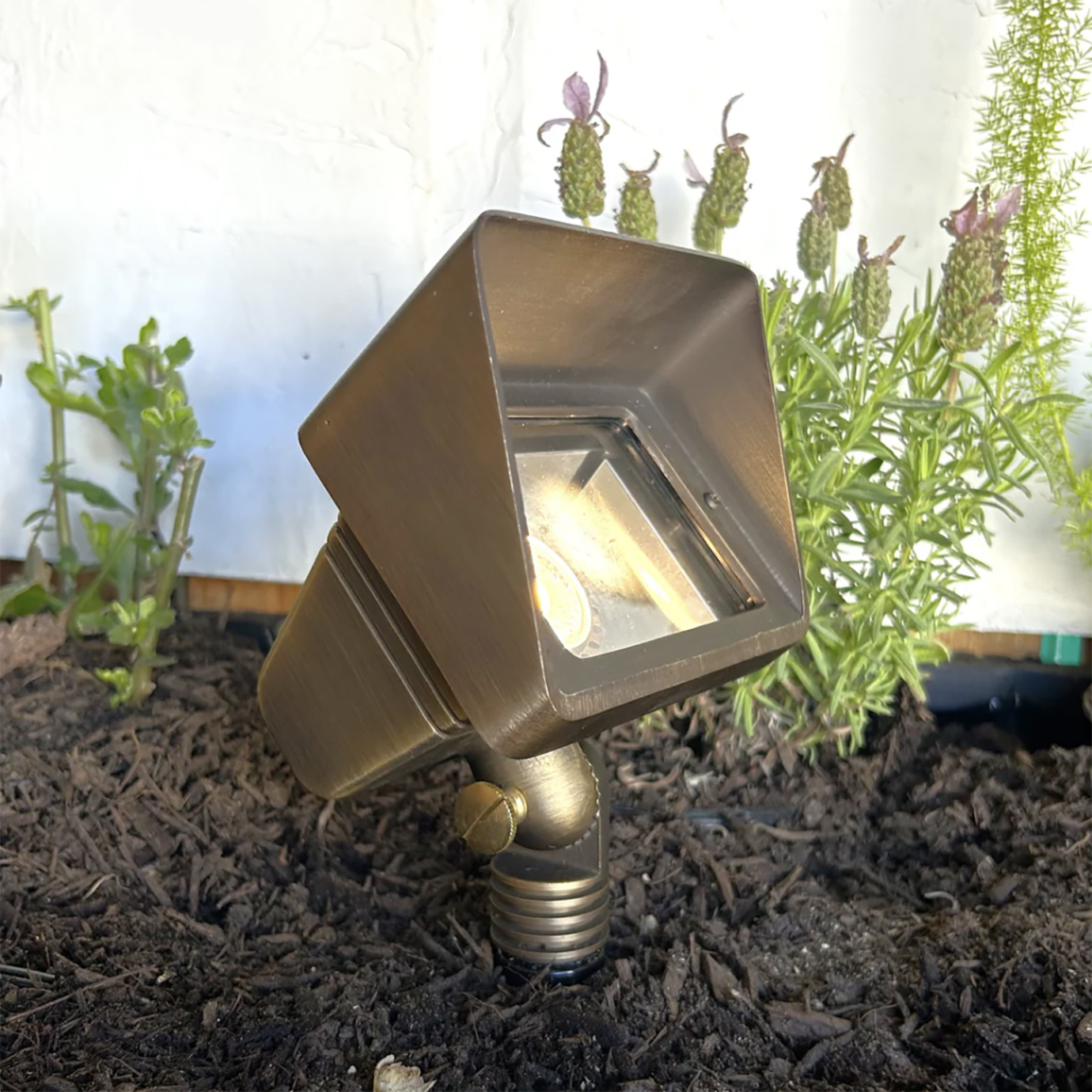 Outdoor Lighting Low Voltage Solid Cast Brass Flood Light in Natural Bronze
