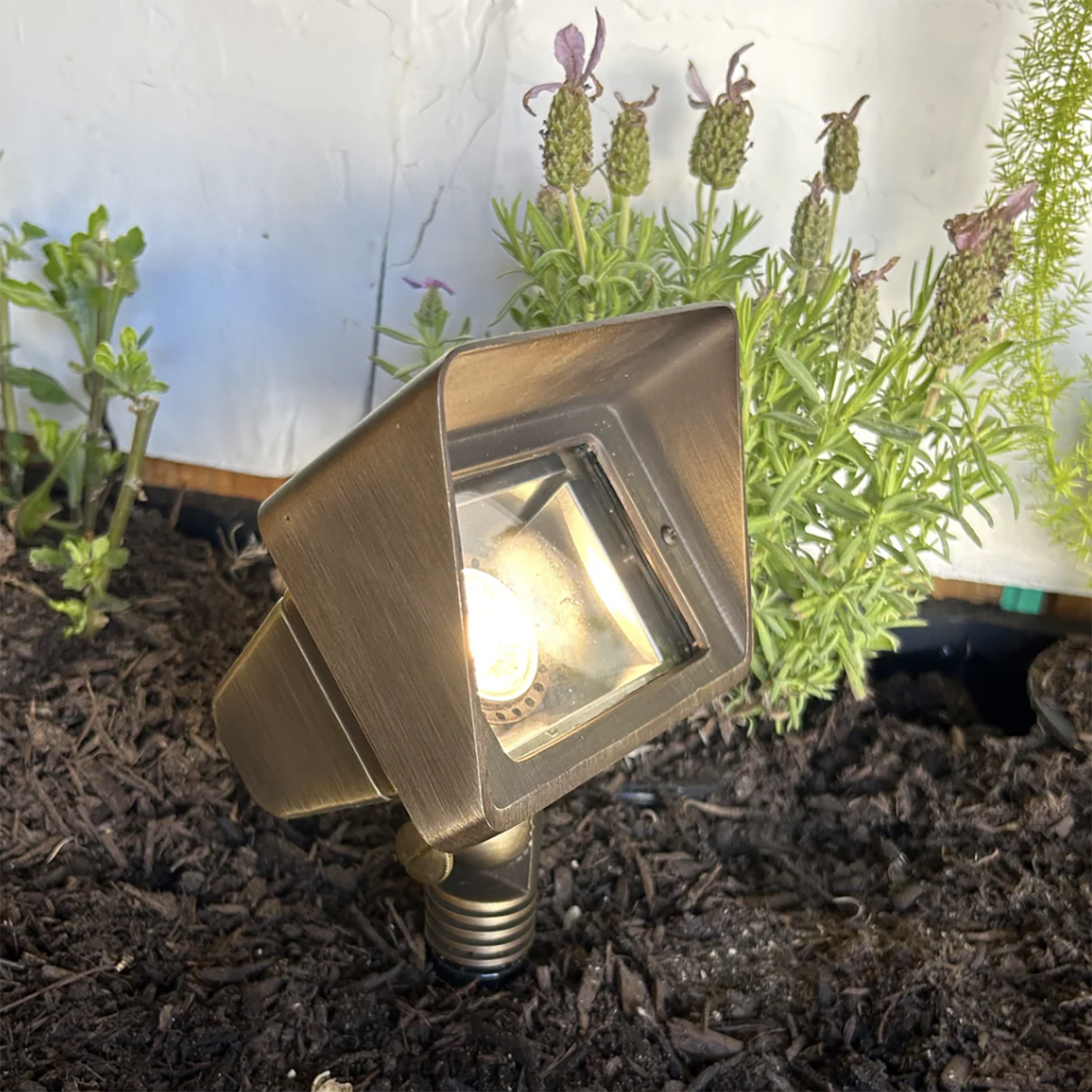 Outdoor Lighting Low Voltage Solid Cast Brass Flood Light in Natural Bronze