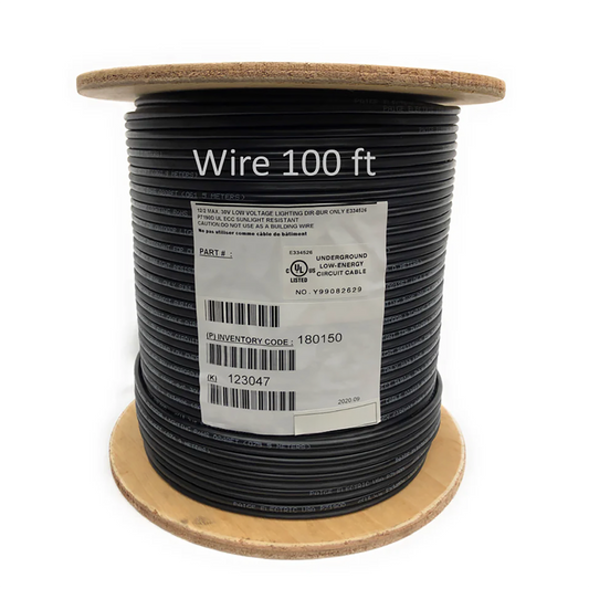 Direct Burial Copper Wire Cable Low Voltage 12/2 100Ft Outdoor Landscape Lighting