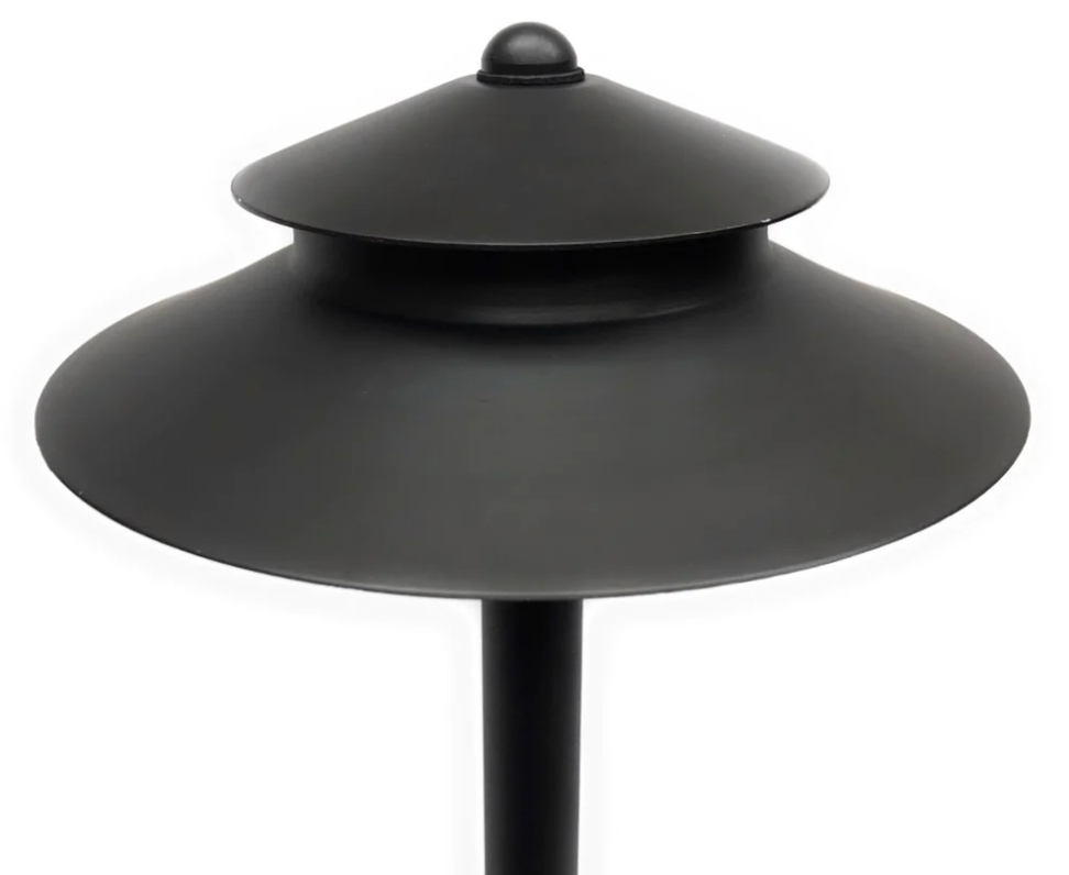 Path Light Solid Brass 8.4 in Hat Black Finish