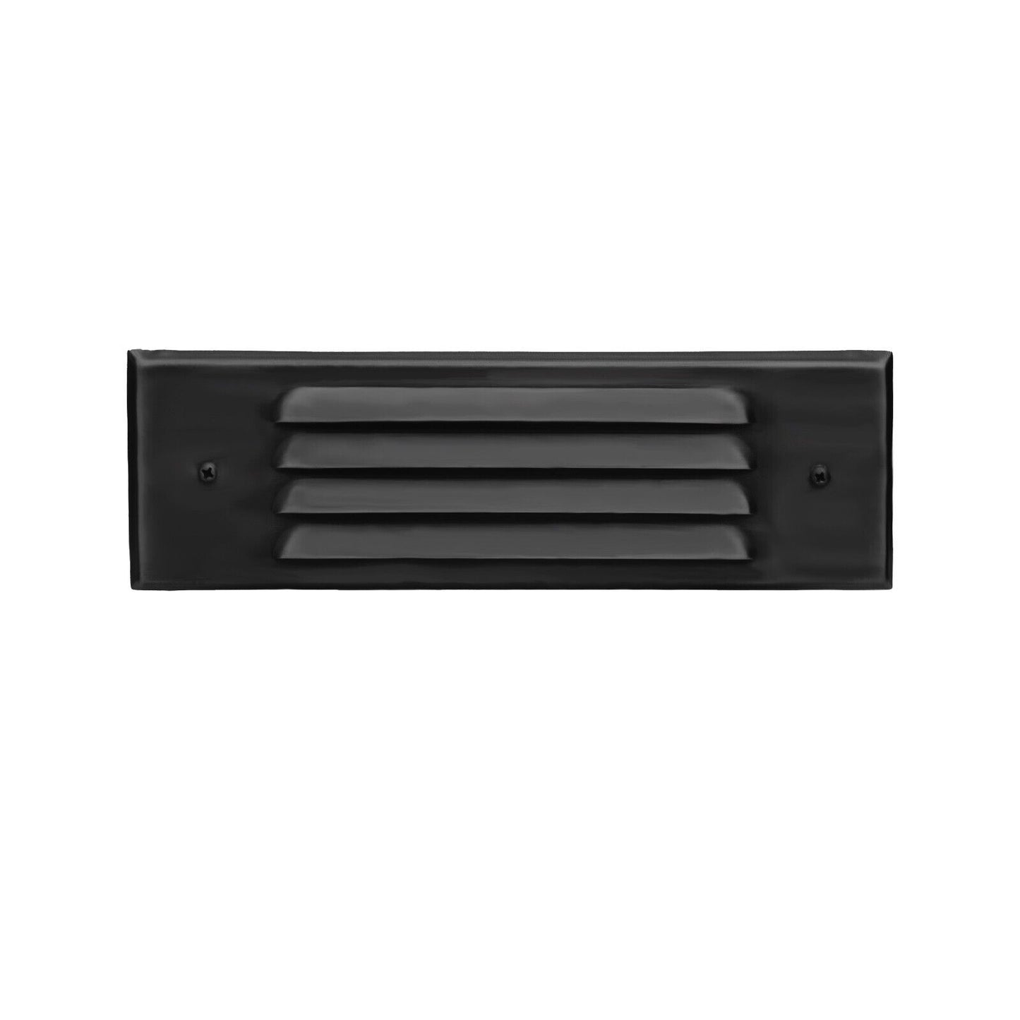 Outdoor Step Light Louvered Brass Faceplate with Steel Box Black Finish