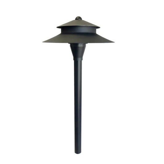 Path Light Solid Brass 8.4 in Hat Black Finish