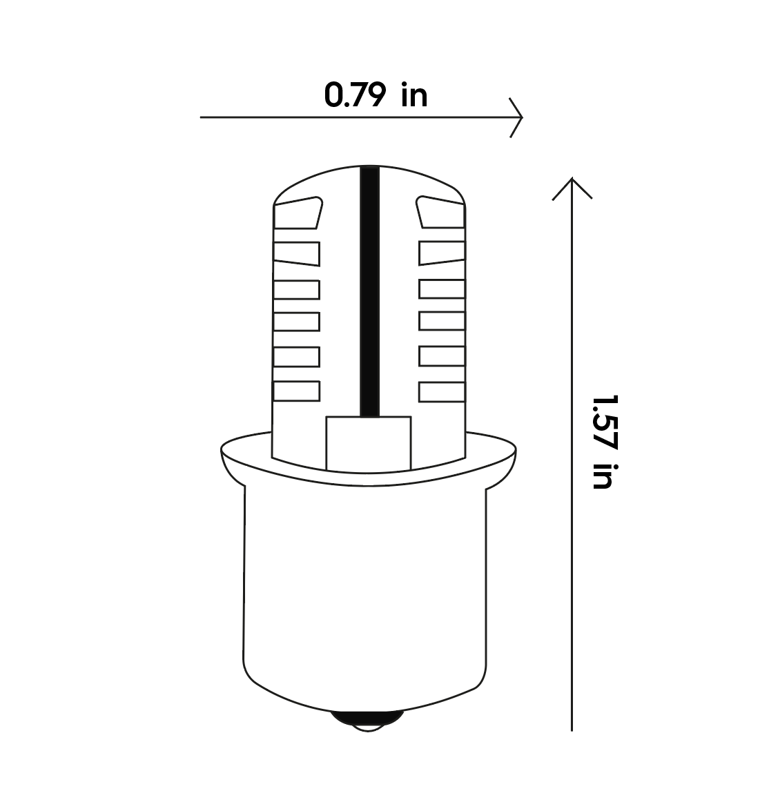 Bayonet Single Contact 2.5W LED BULB 360° Dimmable 12V AC/DC BA-2.5W