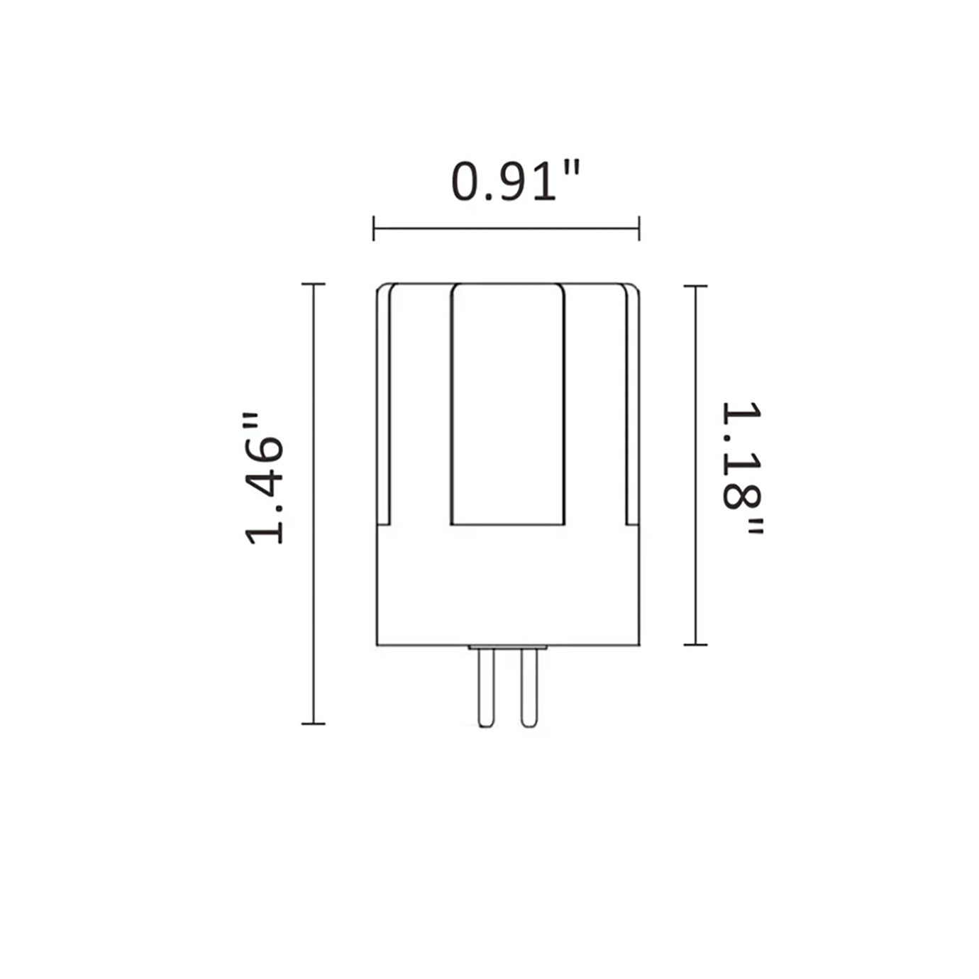 G4 Base Led Bulb 2W Brass Construction Warm White 2700K/3000K LL4B2