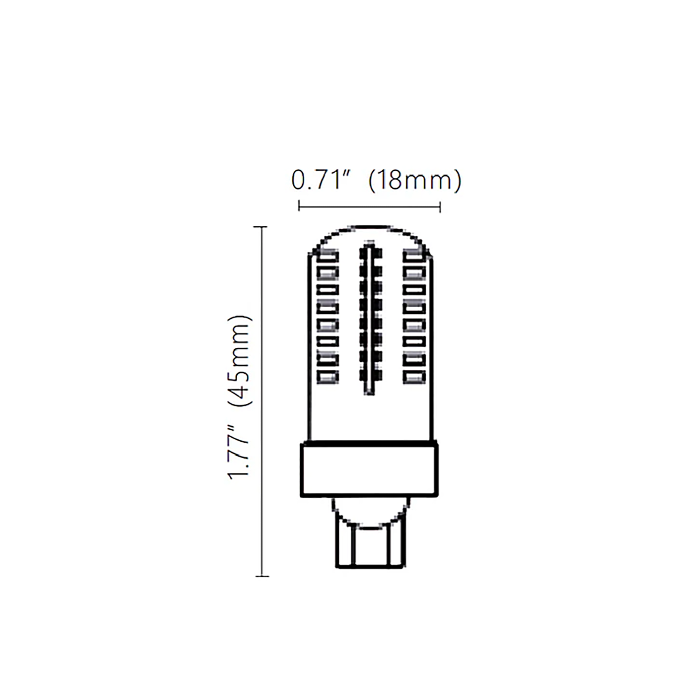 Wedge Led Bulb 3W Silicon Potted Warm White 2700K/3000K LLW3