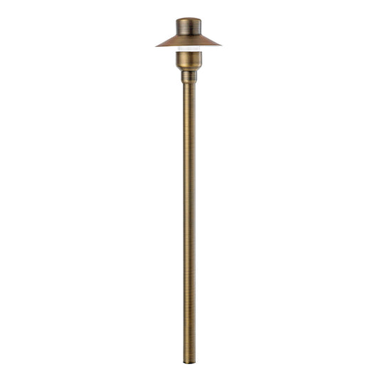 Path Light Small Hat 4 in Brass Antique Bronze Finish