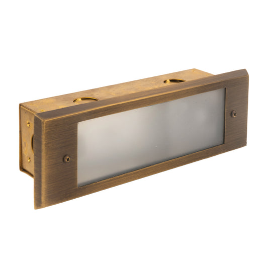 Outdoor Step Light Solid Brass Frosted Glass